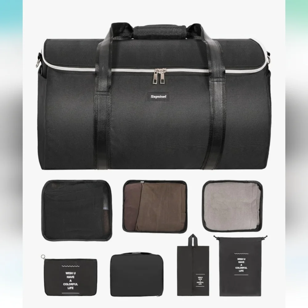 Black Travel Duffel Bag 2 in 1 Garment Bag. NWOT